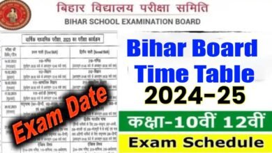 Bihar Board Time Table 2025