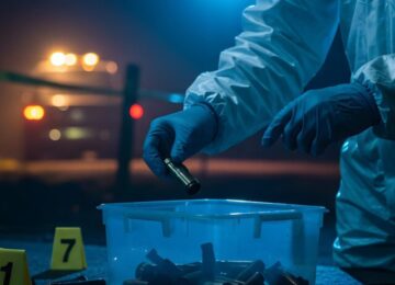 Crime Scene Investigation Collecting Bullet Casings