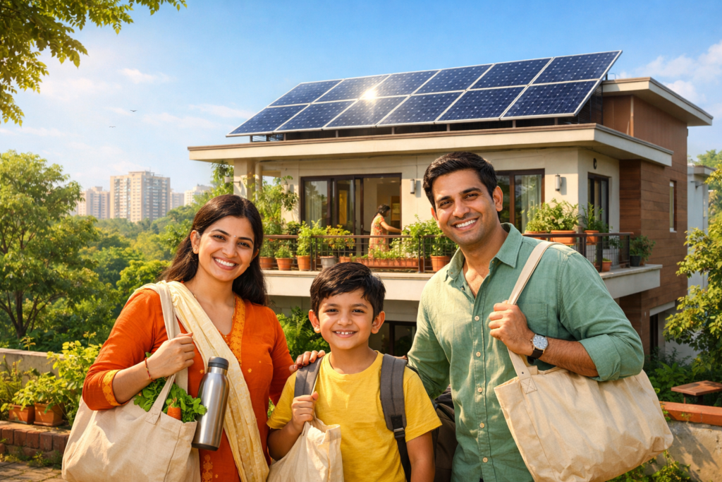 बजट में सस्टेनेबल लिविंग 2026 - क्लाइमेट चेंज में इको-फ्रेंडली टिप्स rooftop solar और ग्रीन लिविंग