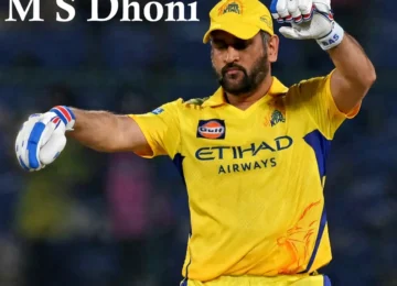 IPL 2026 MS Dhoni in Chennai Super Kings jersey playing a cricket shot