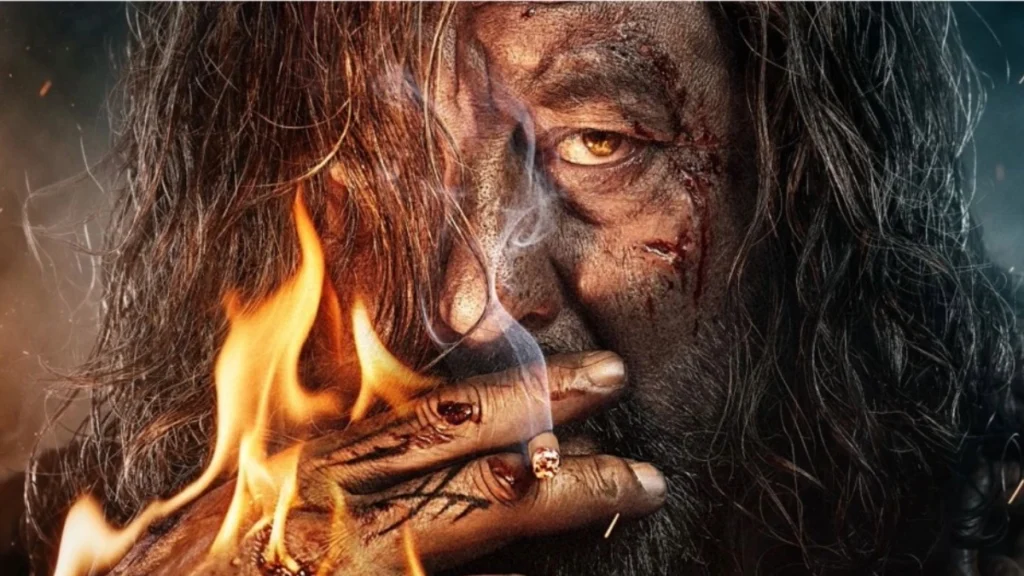 Sanjay Dutt in his intense, rugged avatar as Ballu in the first look of Khalnayak Returns. The iconic anti-hero is back after 33 years with a dark and fearless expression."