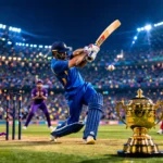 IPL 2026 मैच के दौरान बल्लेबाज शॉट खेलते हुए