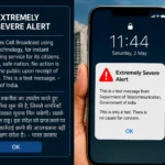 India emergency alert system test message on mobile screen