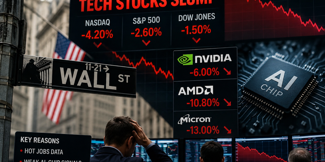 Big Tech stocks slump as Wall Street investors react to chip losses and AI demand worries