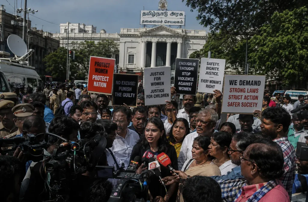 Crimes against women in Tamil Nadu become a major political flashpoint in Chennai