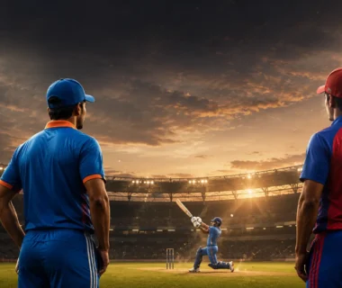India A and Afghanistan A players during the Tri-Nation A Series match