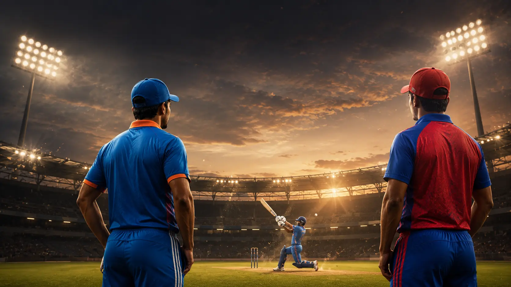 India A and Afghanistan A players during the Tri-Nation A Series match