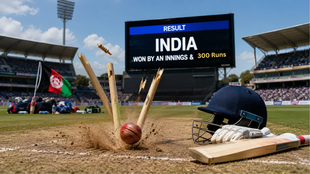 India record Test win over Afghanistan as Manav Suthar celebrates his debut spell