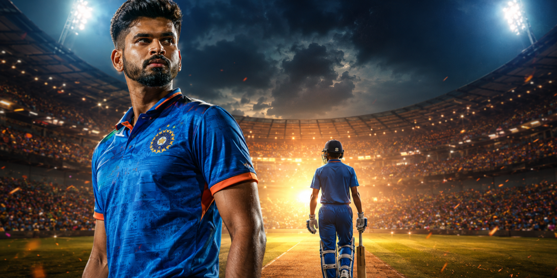 India T20I squads announcement featuring new captain Shreyas Iyer and teenage batsman Vaibhav Sooryavanshi under stadium lights.