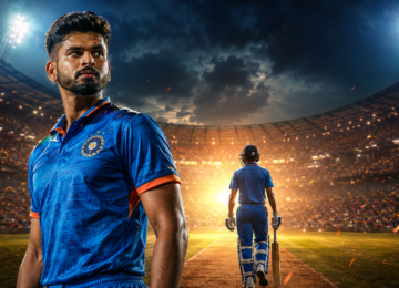 India T20I squads announcement featuring new captain Shreyas Iyer and teenage batsman Vaibhav Sooryavanshi under stadium lights.