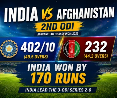 India vs Afghanistan 2nd ODI action image showing Gill and Kishan powering India to a huge total in Lucknow