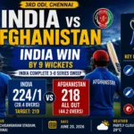 India vs Afghanistan 3rd ODI as Yashasvi Jaiswal celebrates his century in Chennai