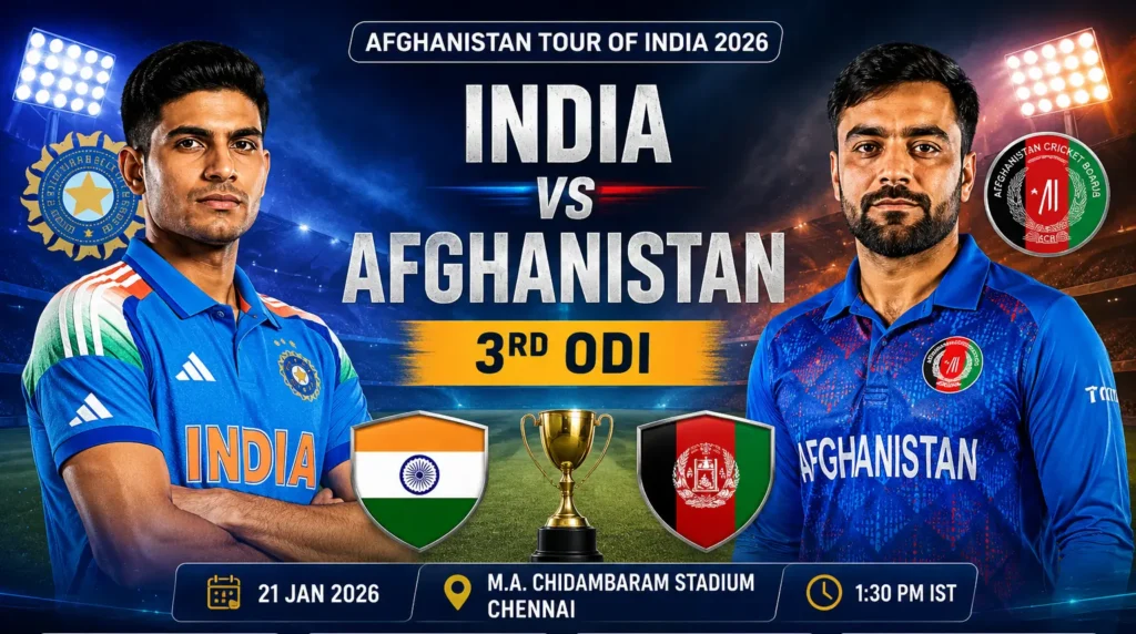 India vs Afghanistan 3rd ODI match preview featuring both teams ahead of the ODI clash in Chennai.