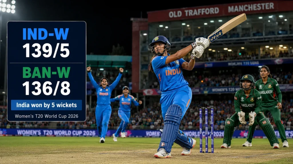 Shafali Verma in the India vs Bangladesh Women’s T20 World Cup 2026 match