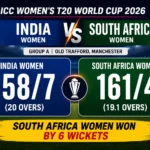 India vs South Africa Women's T20 World Cup 2026 action scene from the Manchester clash