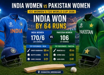 India Women vs Pakistan Women at Edgbaston after India’s 64-run win