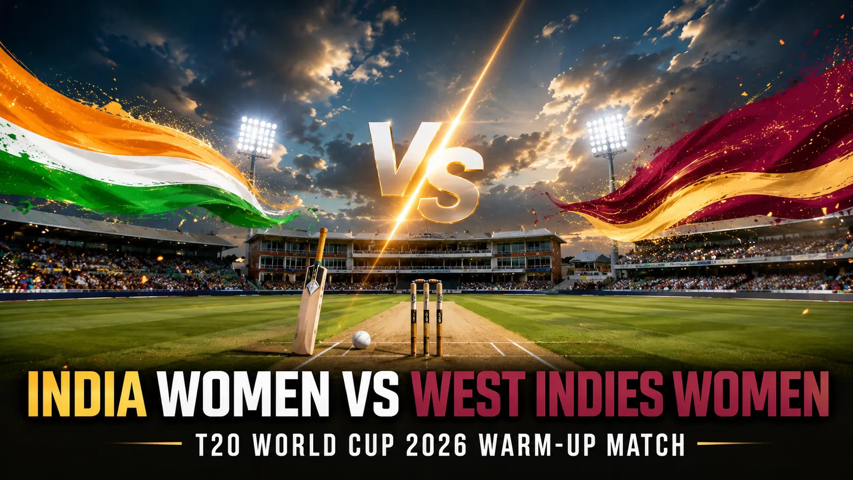 India Women vs West Indies Women warm-up match at Sophia Gardens Cardiff