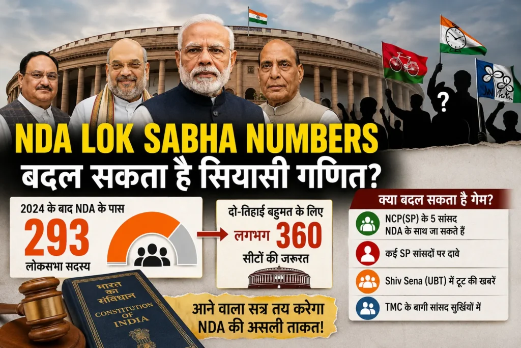 NDA Lok Sabha numbers में संभावित बदलाव दिखाता लोकसभा का राजनीतिक गणित