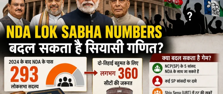 NDA Lok Sabha numbers में संभावित बदलाव दिखाता लोकसभा का राजनीतिक गणित
