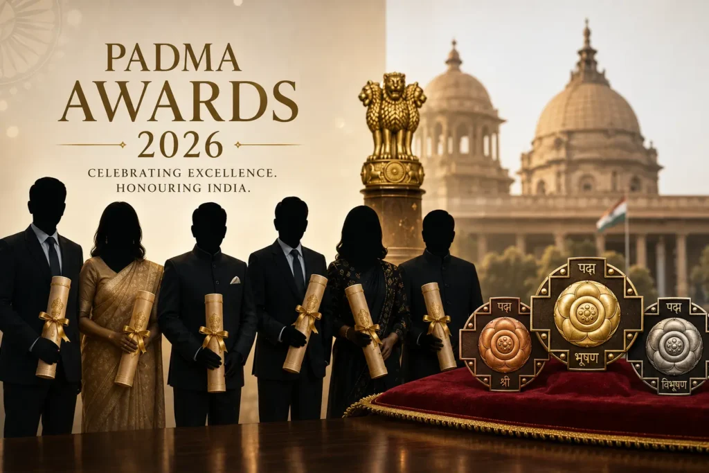 Padma Awards 2026 ceremony at Rashtrapati Bhavan with top honourees
