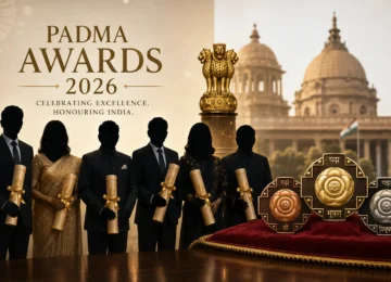 Padma Awards 2026 ceremony at Rashtrapati Bhavan with top honourees