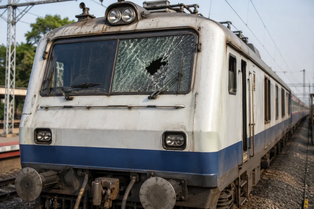 Narkatiaganj Barhni Passenger train stone pelting incident in UP