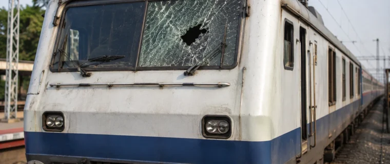 Narkatiaganj Barhni Passenger train stone pelting incident in UP