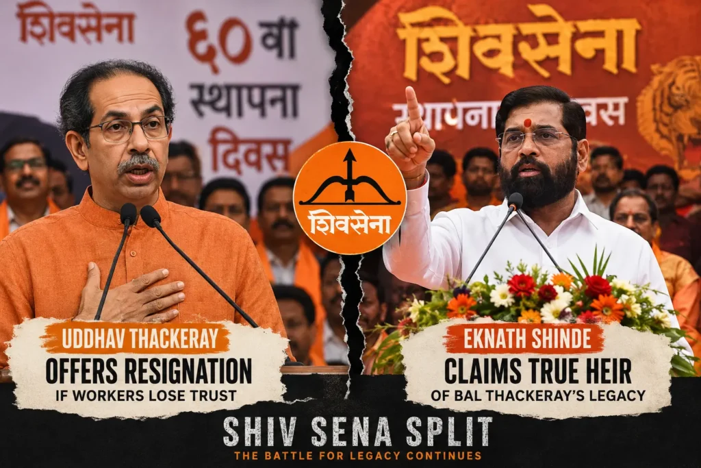 Uddhav Thackeray resignation offer during Shiv Sena foundation day event in Mumbai