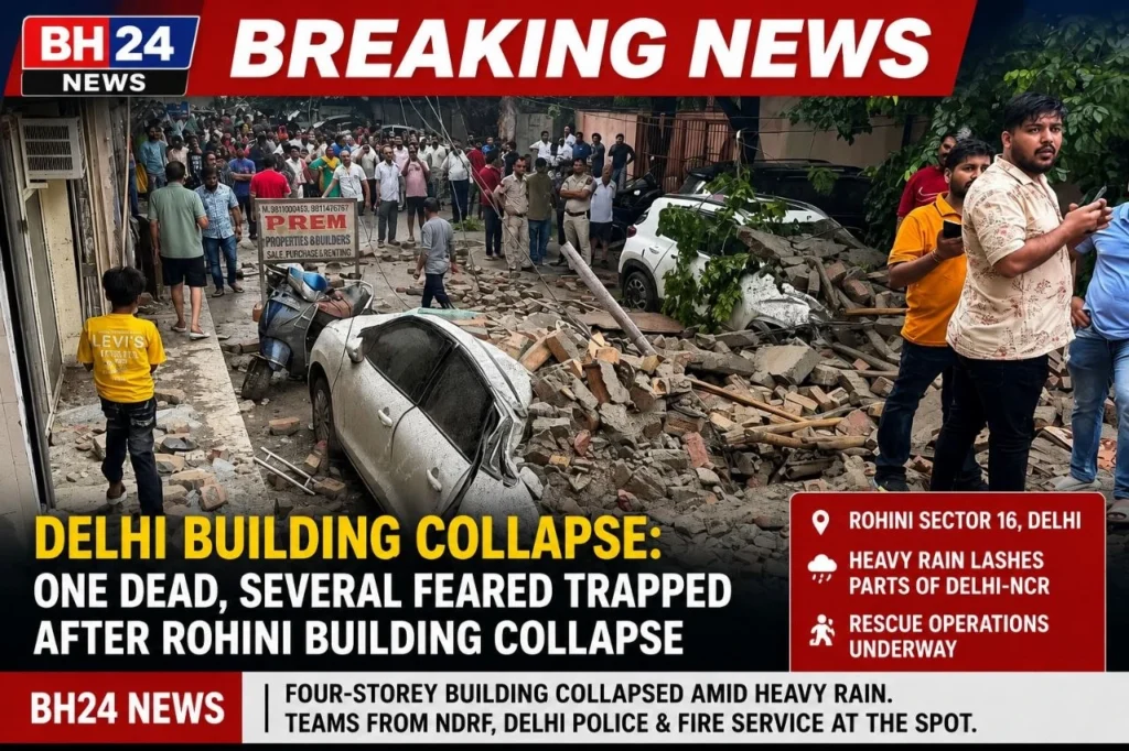 Delhi Building Collapse: One Dead, Several Feared Trapped After Rohini Building Collapse