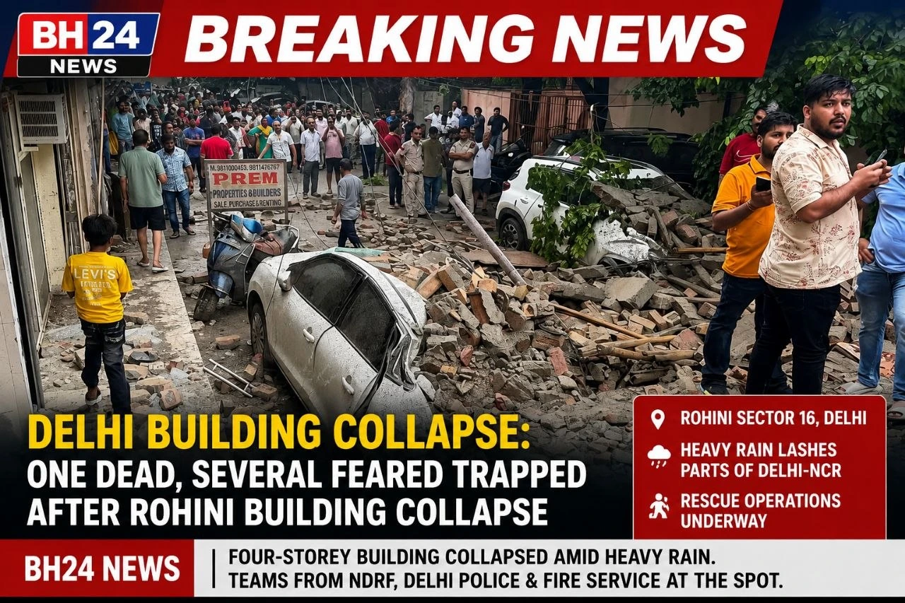 Delhi Building Collapse: One Dead, Several Feared Trapped After Rohini Building Collapse
