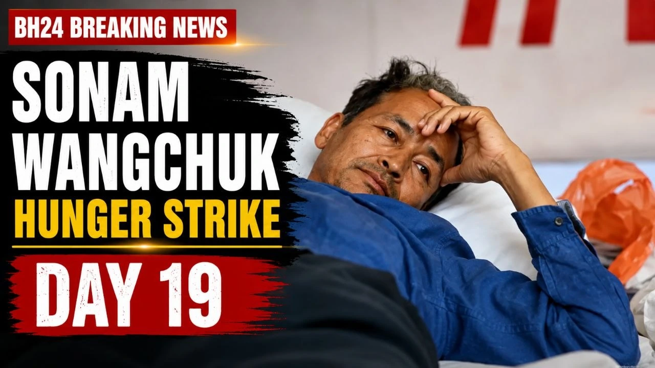 Sonam Wangchuk during his Day 19 hunger strike at Jantar Mantar in New Delhi.