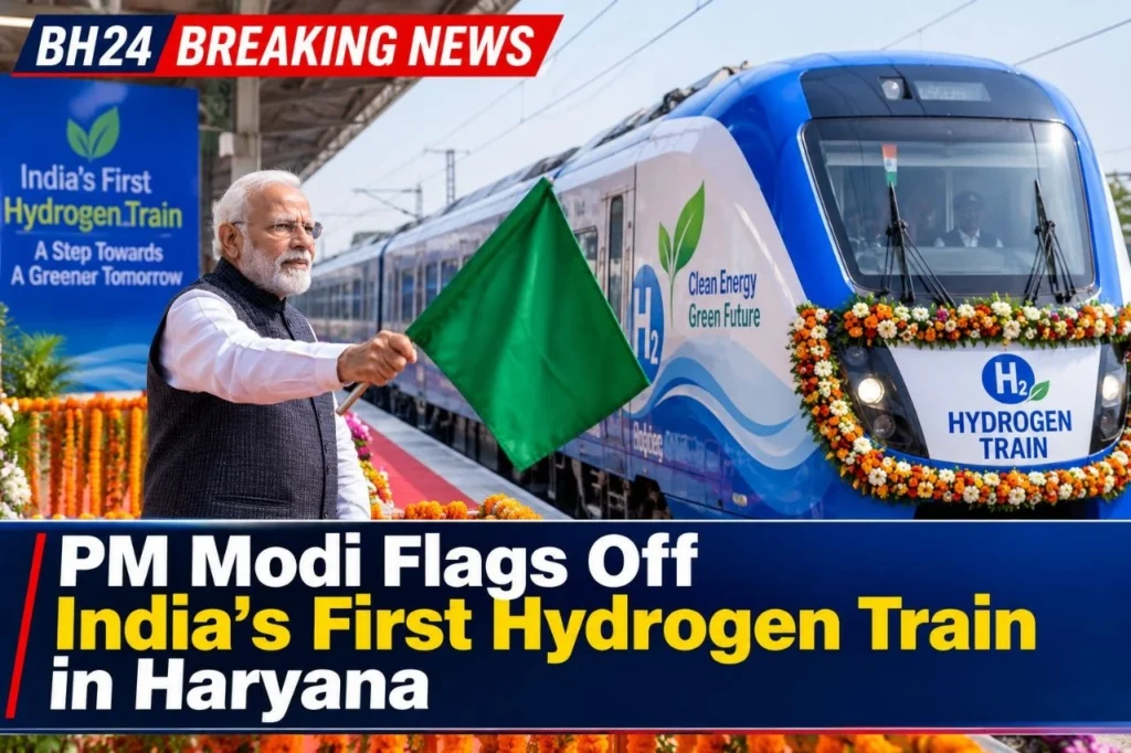 India's First Hydrogen Train has been flagged off by Prime Minister Narendra Modi in Haryana