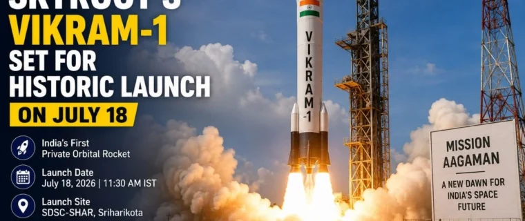 Skyroot Vikram-1 launch is set for July 18 as India's first privately developed orbital rocket prepares for a historic mission from Sriharikota.