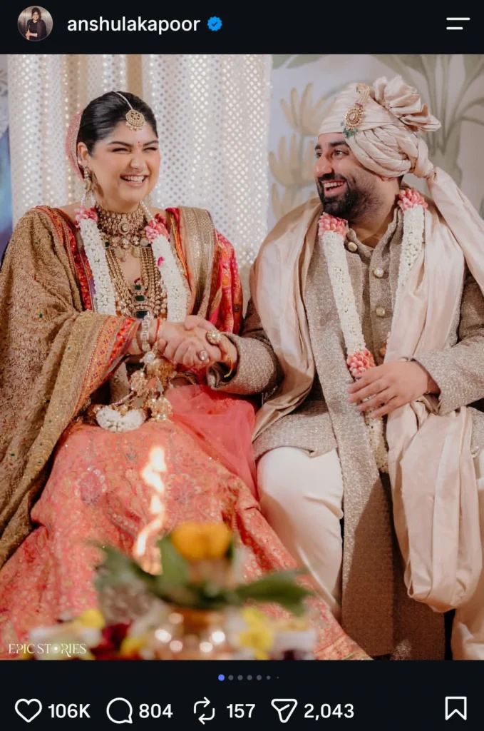 Anshula Kapoor Wedding with Rohan Thakkar during the Mumbai ceremony