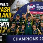 Australia celebrate after winning the Women's T20 World Cup 2026 final against England.