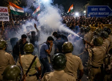Jantar Mantar during CJP Protest Delhi demanding the resignation of the Education Minister.