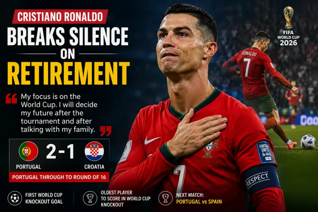 Cristiano Ronaldo retirement speculation after Portugal defeated Croatia in FIFA World Cup 2026