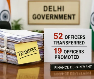 Delhi Finance Department Transfer के बाद वित्त विभाग में प्रशासनिक फेरबदल का सांकेतिक चित्र।