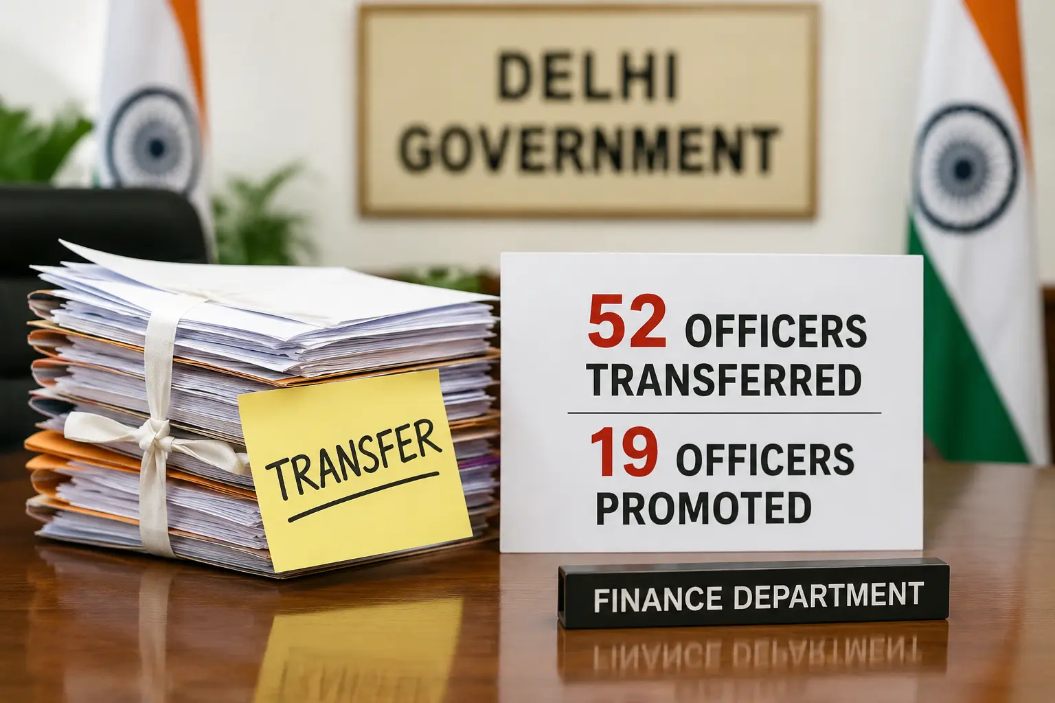 Delhi Finance Department Transfer के बाद वित्त विभाग में प्रशासनिक फेरबदल का सांकेतिक चित्र।