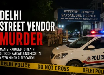 Delhi Police investigate the murder of a street vendor outside Safdarjung Hospital near AIIMS Metro Station after a minor altercation in South Delhi.