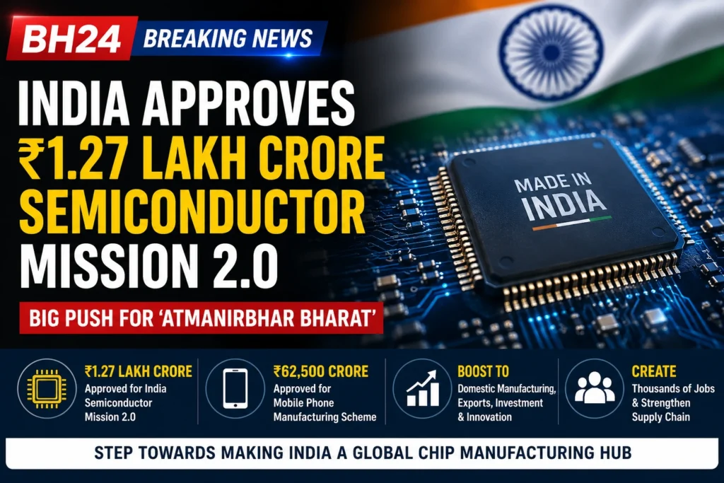 India Approves ₹1.27 Lakh Crore Semiconductor Mission 2.0 to Boost Chip Manufacturing