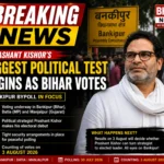 Prashant Kishor during Bihar Bankipur Assembly bypoll as voters cast ballots under heavy security.
