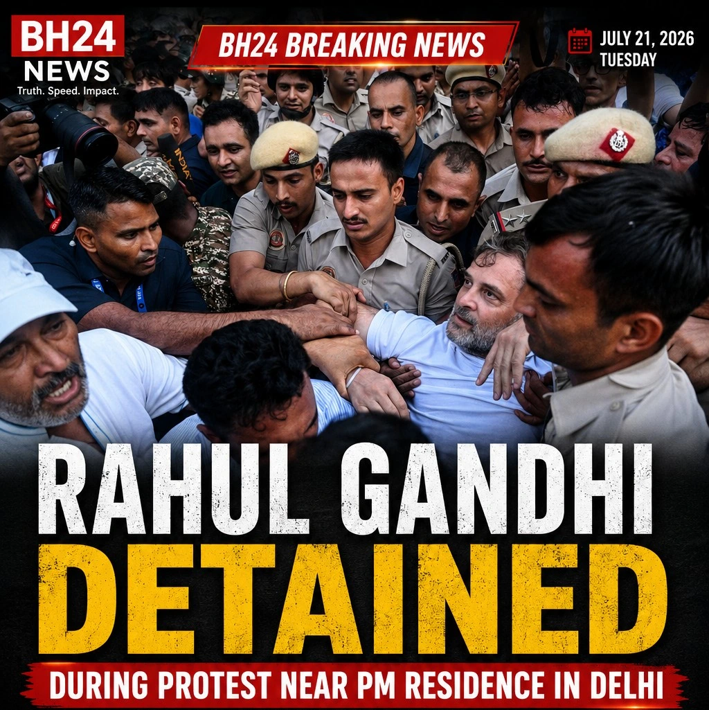 Rahul Gandhi's detention during a Delhi protest sparked a political row as Union Minister Dharmendra Pradhan accused Congress of exploiting students for political gains.
