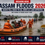 Rescue teams evacuate residents from flood-affected villages in Assam as heavy monsoon rains continue and relief operations remain underway.