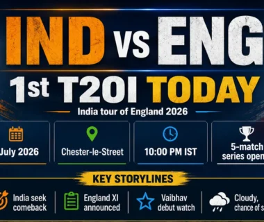 Ind vs Eng 1st T20I 2026 match preview with date, venue, match time, pitch report and key storylines