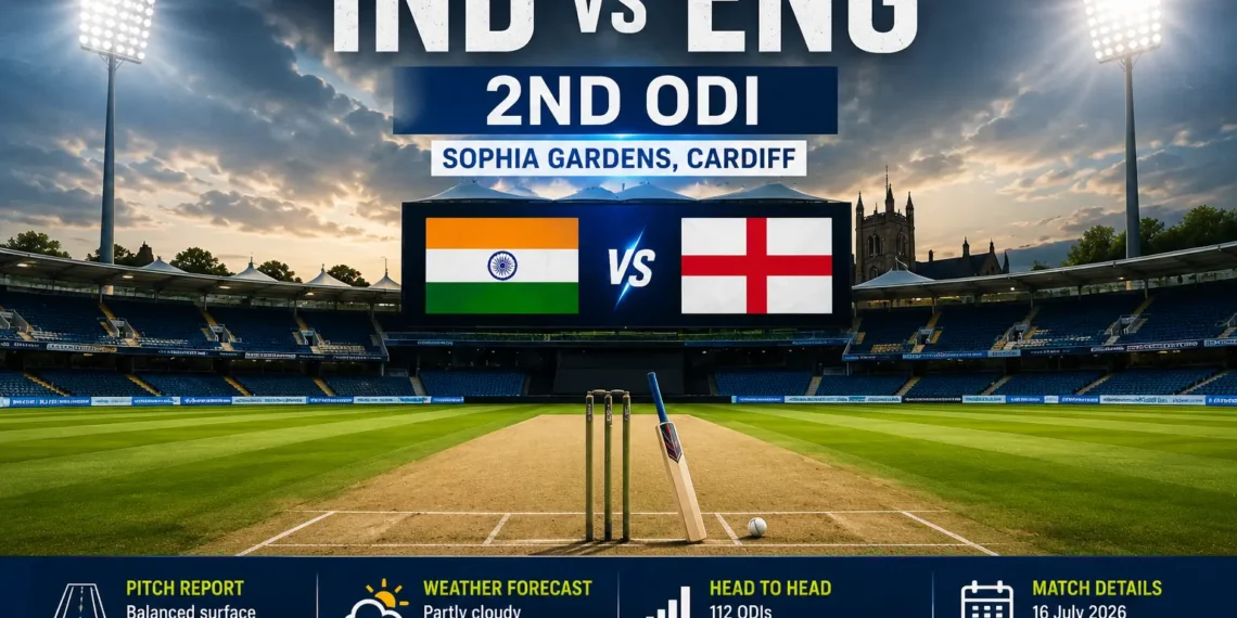 IND vs ENG 2nd ODI at Sophia Gardens, Cardiff.