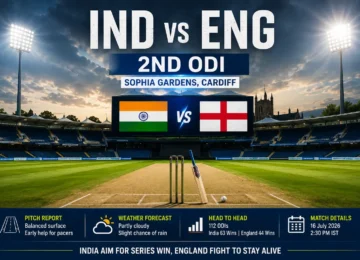 IND vs ENG 2nd ODI at Sophia Gardens, Cardiff.