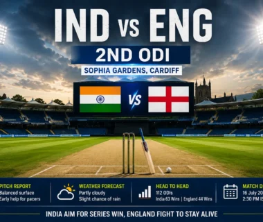 IND vs ENG 2nd ODI at Sophia Gardens, Cardiff.