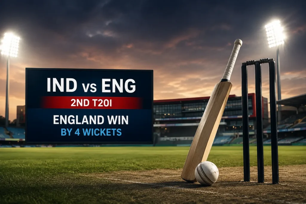 Ind vs Eng 2nd T20 match at Old Trafford where England defeated India by four wickets.