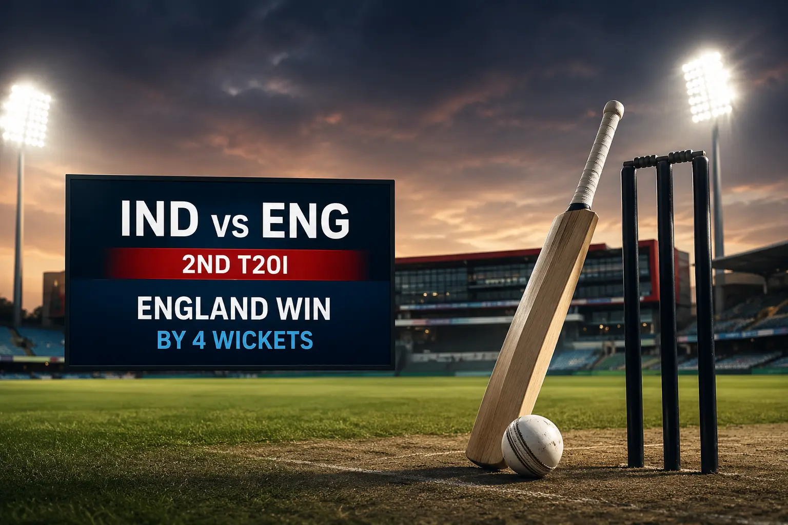 Ind vs Eng 2nd T20 match at Old Trafford where England defeated India by four wickets.